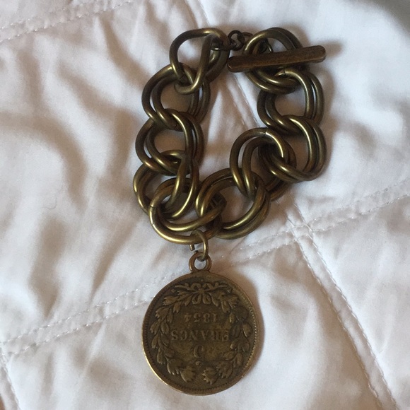 Giant Chain and Francs Coin Bracelet - Picture 2 of 2